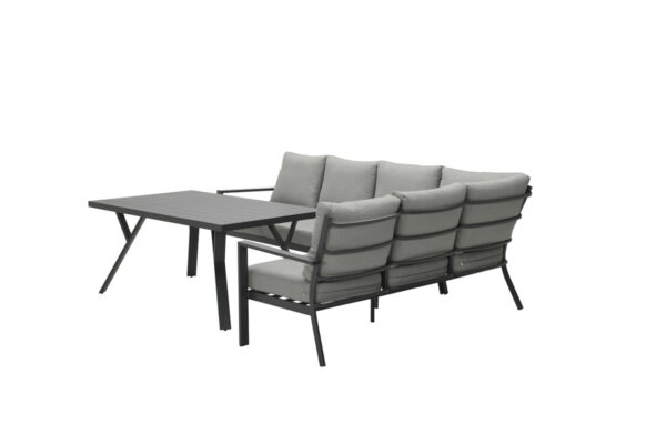 Sergio lounge-diningset - 3-delig - rechts - carbon black - licht grijs - Afbeelding 2
