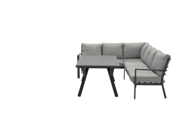 Sergio lounge-diningset - 3-delig - links - carbon black - licht grijs - Afbeelding 2