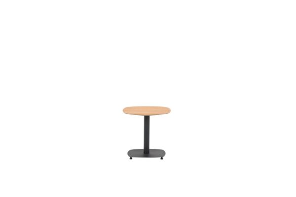 Leon bijzettafel -  aluminium - carbon black - light teak look - 50x50 cm - Afbeelding 2