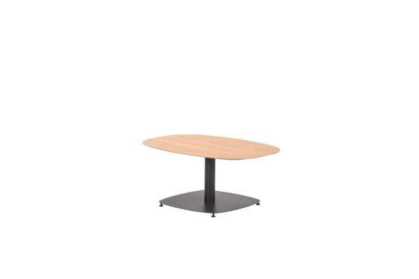 Leon bijzettafel -  aluminium - carbon black - light teak look - 100x70 cm - Afbeelding 2
