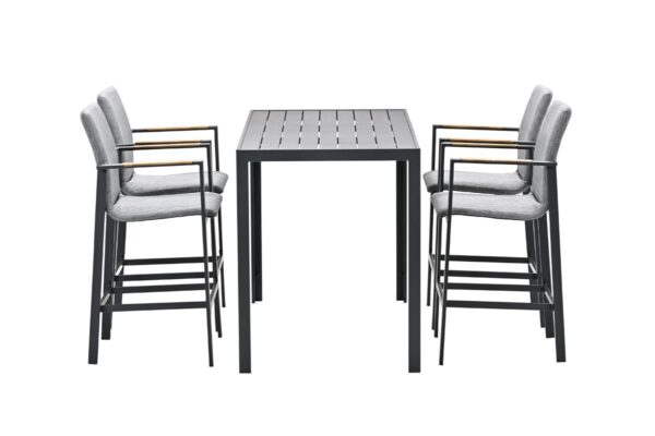 Ottawa barset - carbon black - grijs Texfiber - light teak look - Afbeelding 2