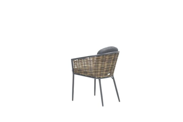 Garden Impressions Bali dining stoel - natural rotan - carbon black/ mystic grey - Afbeelding 2