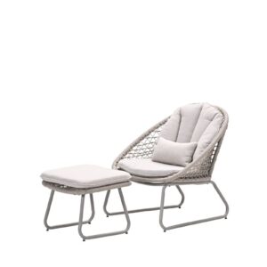 Parco Relax Stuhl inklusive Fussbank - taupe -  rope dakar sand - desert sand