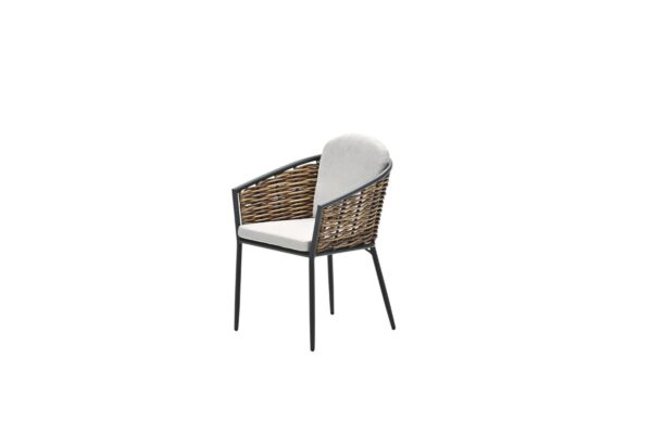 Garden Impressions Bali Dining Stuhl -  carbon black - natural rotan - desert sand