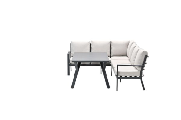 Sergio lounge-diningset - 3-delig - links - carbon black - desert sand - Afbeelding 2
