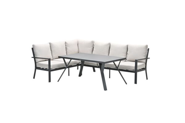 Garden Impressions Sergio Lounge-Dining Set 3-teilig - Links - carbon black -  desert sand