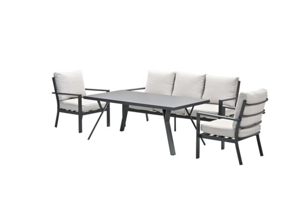 Sergio lounge-dining sofa set - 4-delig - carbon black - desert sand - Afbeelding 2