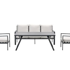 Garden Impressions Sergio Lounge-Dining sofa set - 4-teilig  - carbon black -  desert sand