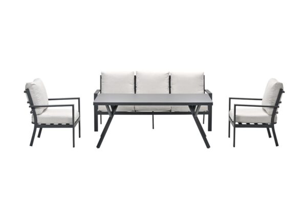 Garden Impressions Sergio Lounge-Dining sofa set - 4-teilig  - carbon black -  desert sand