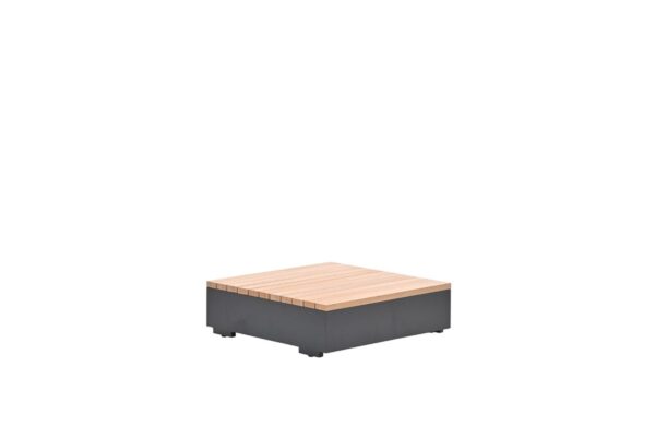 Savona  Loungetisch - 86x86 cm - carbon black - light teaklook