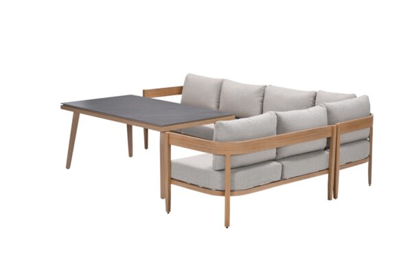 Carrara lounge-diningset - 5-delig - light teaklook - gobi sand - Centostone Napoli sand - Afbeelding 2