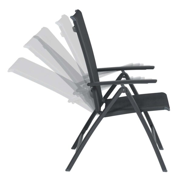 Gala verstelbare tuinstoel - carbon black - antraciet - Afbeelding 2