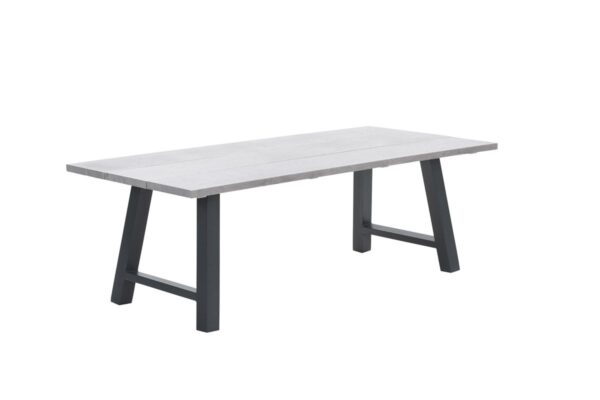 Olympus Tisch 180x100xH72 - carbonschwarz/graue Teakholzoptik