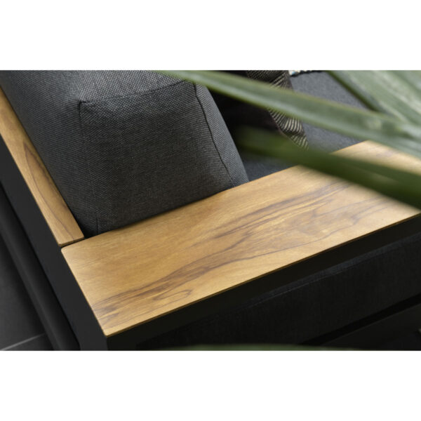 Cube lounge fauteuil - carbon black - reflex black - teak look - Afbeelding 2