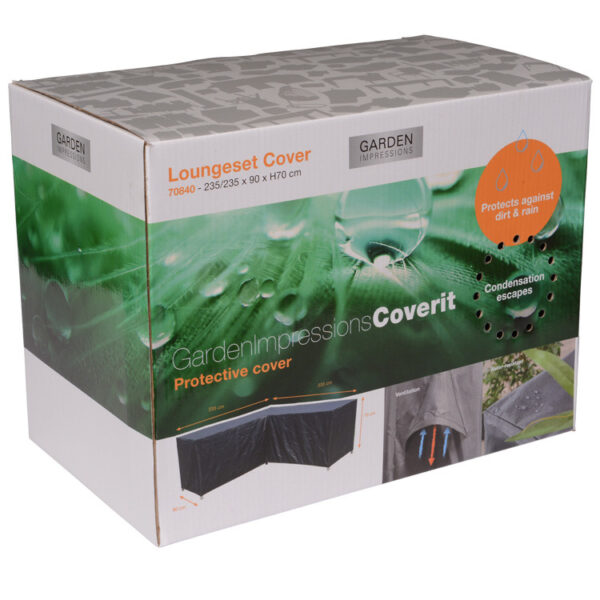 Coverit loungeset L-vorm hoes - 235/235x90xH70 cm - Afbeelding 2