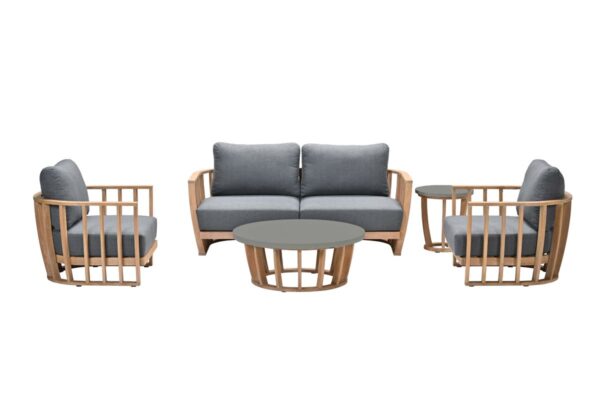 Garden Impressions Kawela loungeset - 5-delig - eucalyptushout - mystic grey - Afbeelding 2