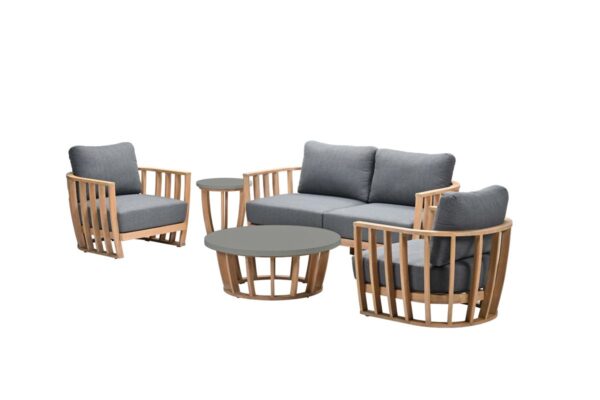Garden Impressions Kawela Loungeset - 5-teilig - eucalyptus white wash - mystic grey