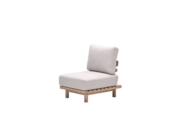 Ponti Lounge Stuhl - Akazienholz mit white wash -  grey sand