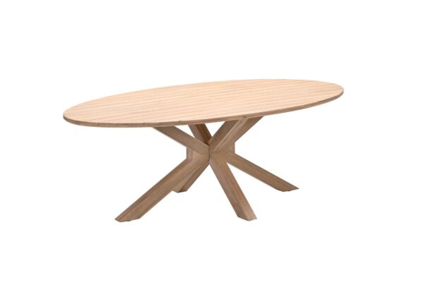 Urania Tisch oval - 220x115 cm - Akazienholz mit white wash