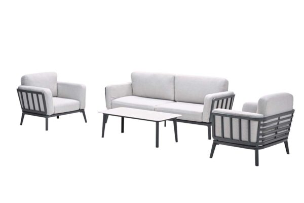 Montea Loungeset - 4-teilig - carbon black - valley sand - carbon black - valley sand - Centostone soft sand