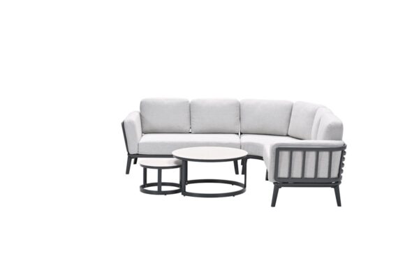 Montea lounge hoekset - 5-delig - carbon black -  carbon black - valley sand - Centostone soft sand - Afbeelding 2