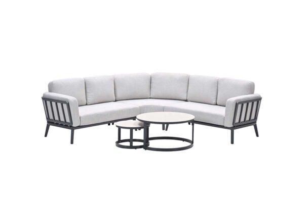 Montea Lounge Eckset - 5-teilig - carbon black -  carbon black - valley sand - Centostone soft sand
