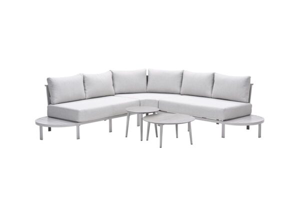 Frigole Loungeset - 5-teilig - taupe - sand - valley sand - slate grey keramisch glas