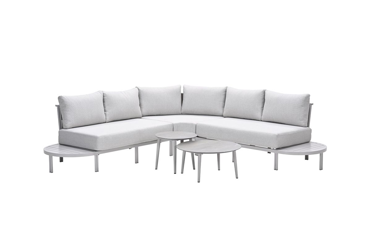 Frigole loungeset - 5-delig - taupe - sand - valley sand - slate grey keramisch glas