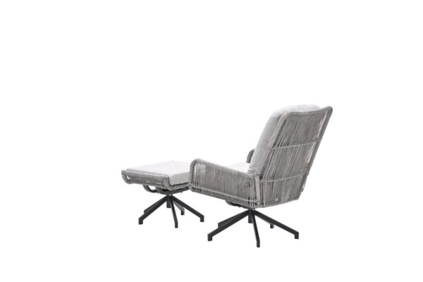 Bianci draaibare fauteuil inclusief voetenbank -  carbon black - TPU rope zand - valley sand - Afbeelding 2