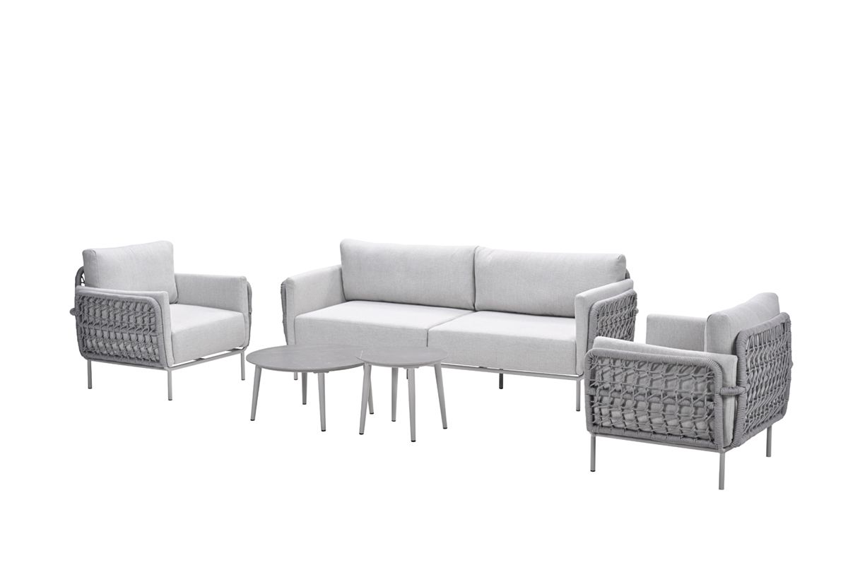 Cavallo loungeset - 5-delig - taupe - sand - valley sand - Centostone Sicilian grey