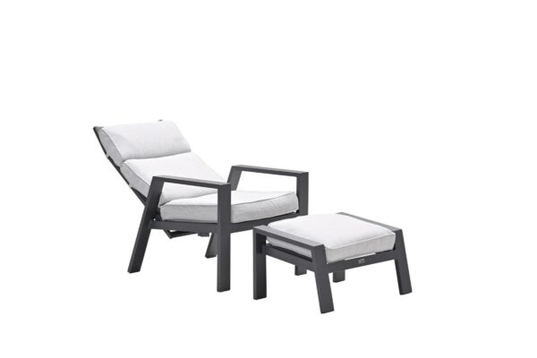Max verstelbare fauteuil inclusief voetenbank -  carbon black - valley sand - Afbeelding 2