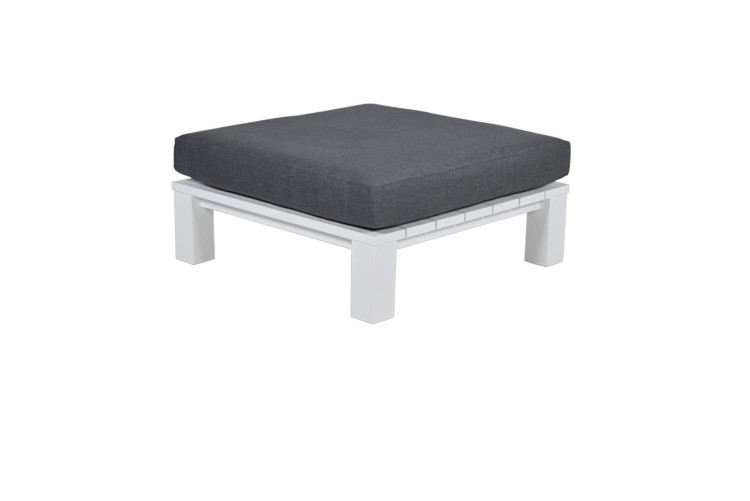 Cube lounge tafel - 100x100 cm - mat wit - reflex black