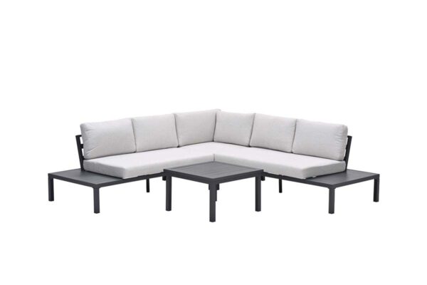 Prinos Loungeset - 4-teilig - carbon black - valley sand