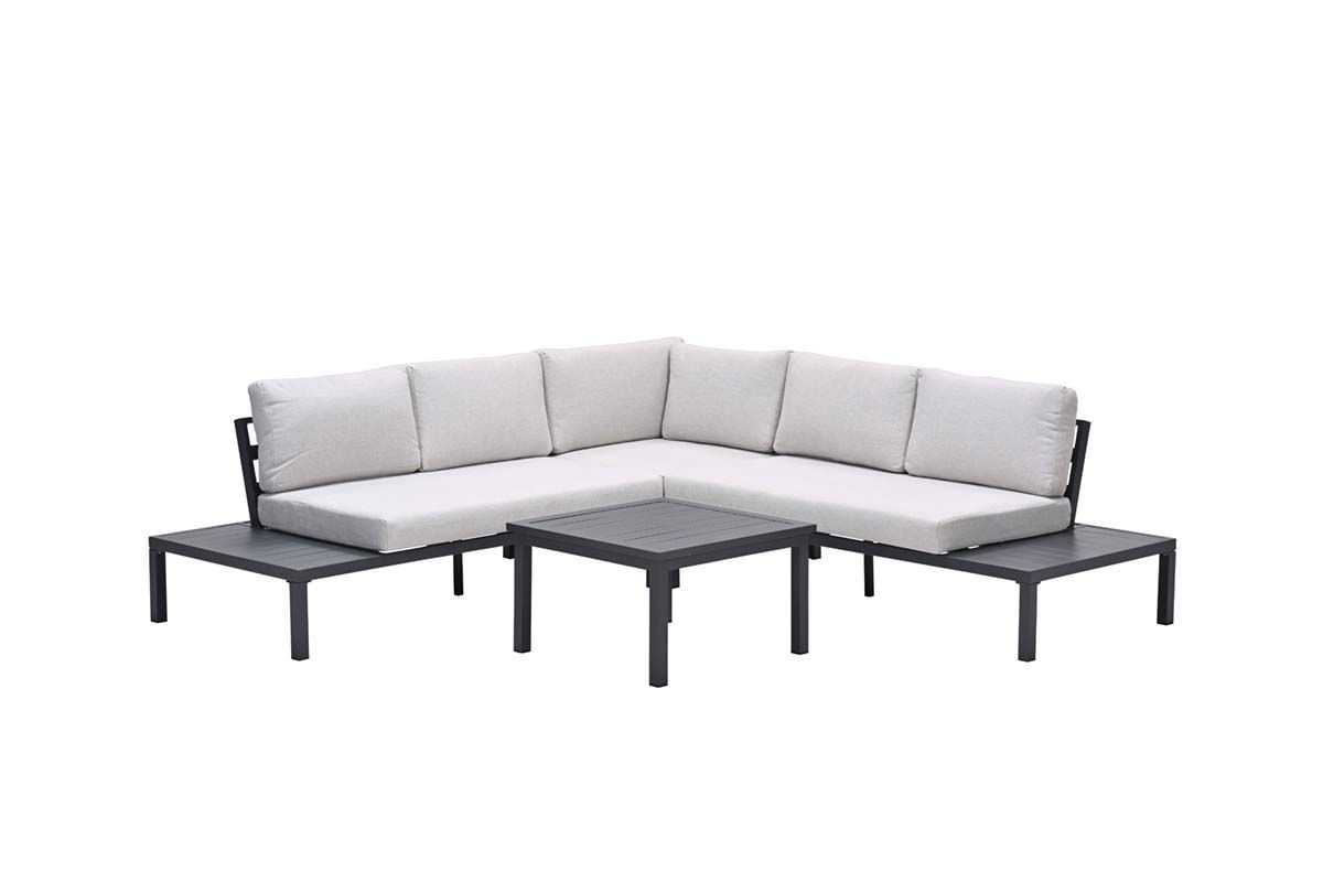 Prinos loungeset - 4-delig - carbon black - valley sand Prinos loungeset - 4-delig - carbon black - valley sand