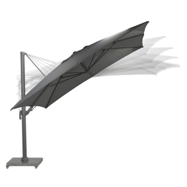 Hawaii Big Pole parasol - 350x350 cm - arctic grey - donker grijs - Afbeelding 2