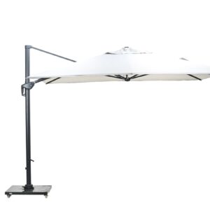 Garden Impressions Hawaii Big Pole Sonnenschirm - 350x350 cm - teleskopisch - carbon black - Royal sand