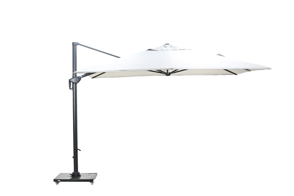 Hawaii Big Pole telescopische parasol - 350x350 cm - carbon black - royal zand