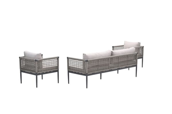 Teramon loungeset - 3-delig -  carbon black - rope taupe - desert sand - Afbeelding 2