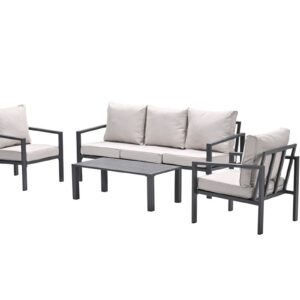 Springs Loungeset - 4-teilig - carbon black - desert sand