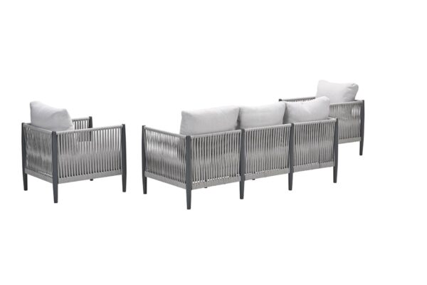 Diamo loungeset - 3-delig - carbon black -  rope grey sand - valley sand - Afbeelding 2