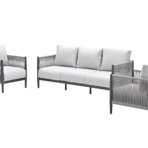 Diamo Loungeset - 3-teilig - carbon black -  rope grey sand - valley sand