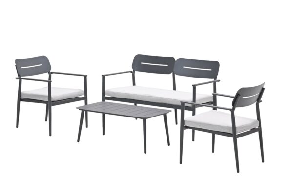 Morella Loungeset - 4-teilig - carbon black - valley sand