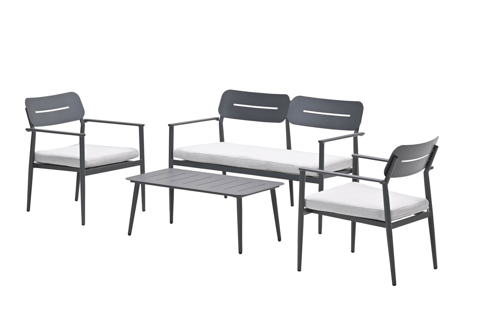 Morella loungeset - 4-delig - carbon black - valley sand Morella loungeset - 4-delig - carbon black - valley sand
