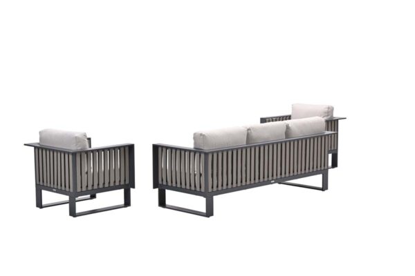 Bologna loungeset - 3-delig - carbon black -  taupe - desert sand - Afbeelding 2