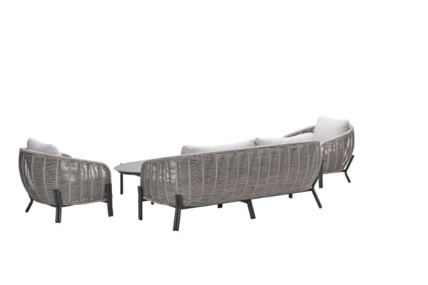 Zaragosa loungeset - 4-delig - carbon black - rope taupe - valley sand - Centostone Sicilian grey - Afbeelding 2