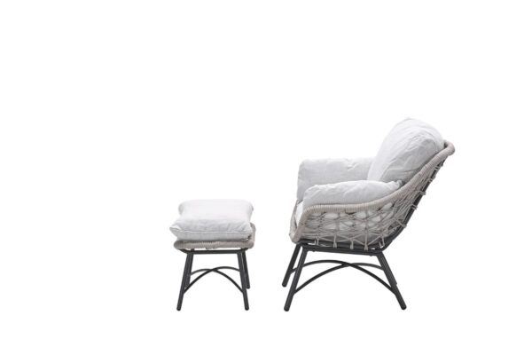 Logan fauteuil inclusief voetenbank - rope taupe - valley sand - Afbeelding 2