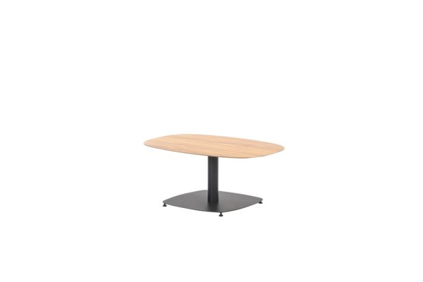 Leon bijzettafel -  aluminium - carbon black - teak look - 100x70 cm - Afbeelding 2