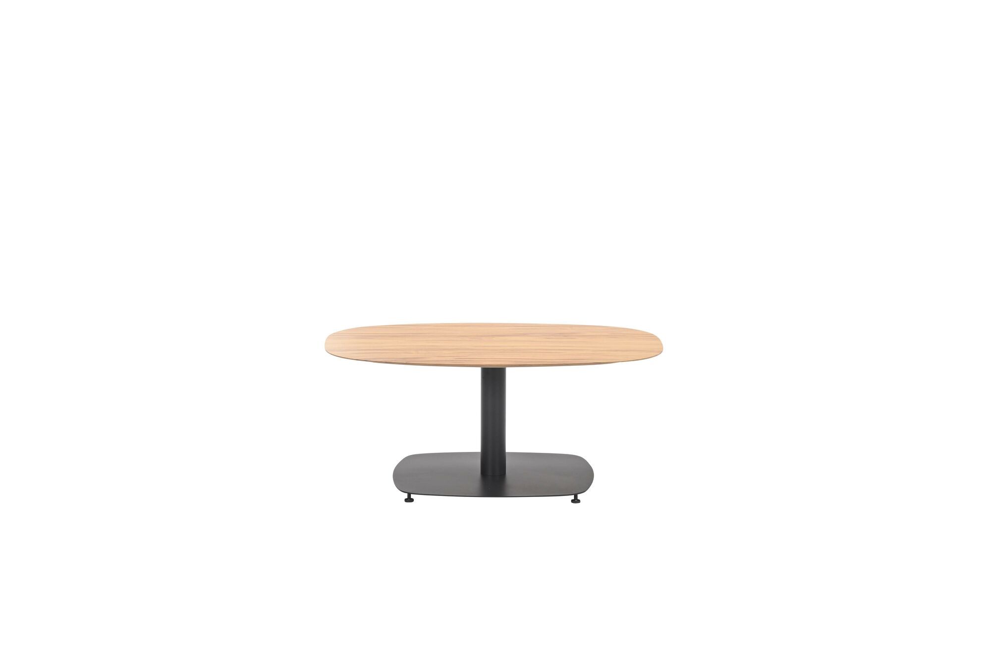 Leon bijzettafel -  aluminium - carbon black - teak look - 100x70 cm