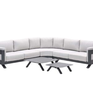 Realdo Lounge Eckset - 5-teilig - carbon black - valley sand