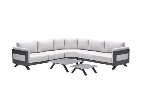 Realdo Lounge Eckset - 5-teilig - carbon black - valley sand